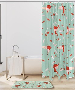 Hummingbird Fabric Shower Curtain Liner For Bathroom