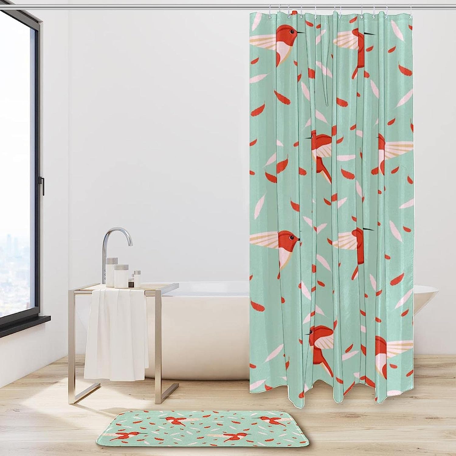 Hummingbird Fabric Shower Curtain Liner For Bathroom