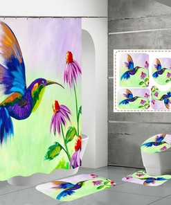 Hummingbird Floral Shower Curtain For Chic Bathrooms