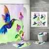 Hummingbird Flower And Bird Fabric Shower Curtain For Bathroom