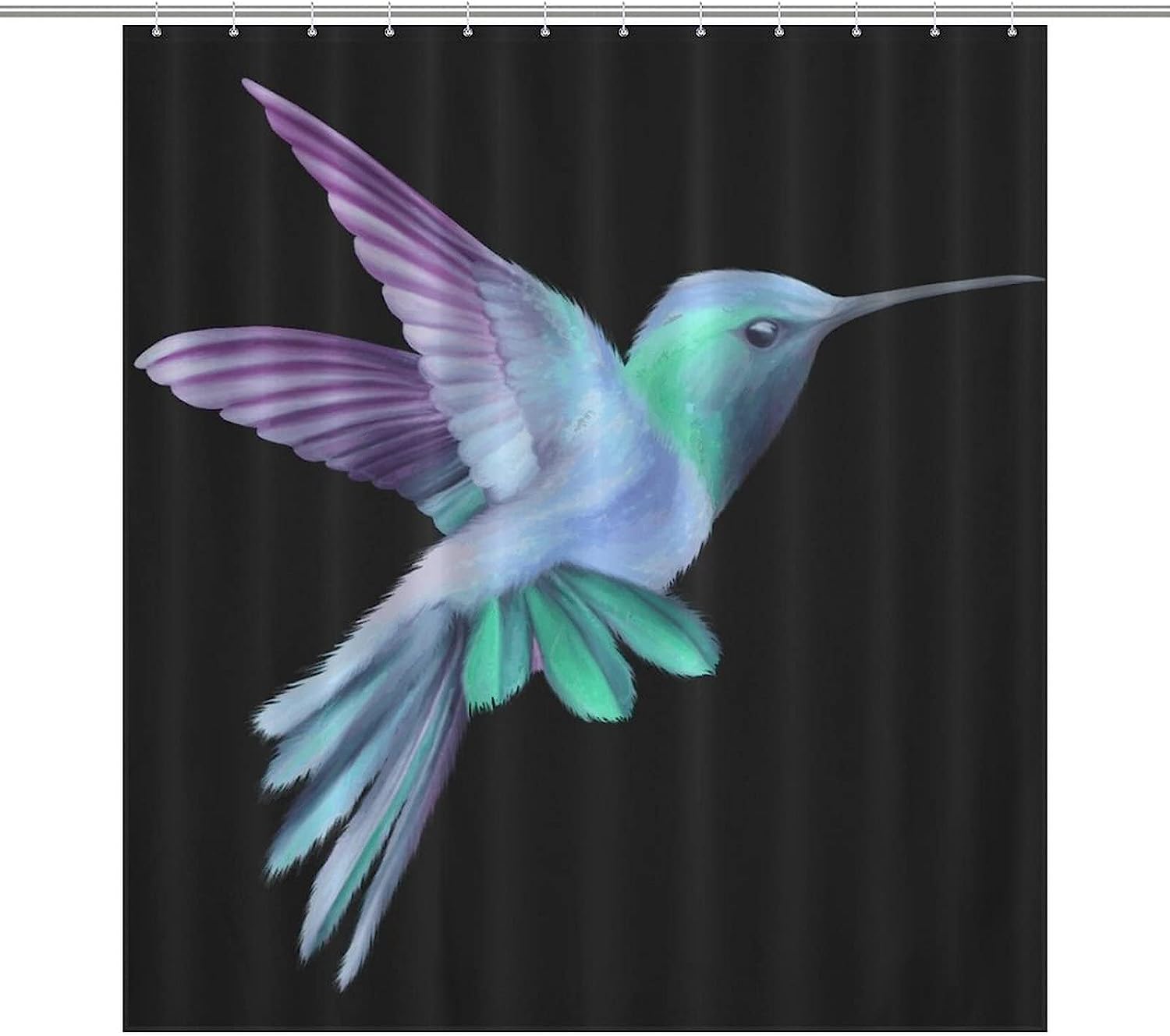Hummingbird Funny Bath Curtain With Grommets For Bathroom Decor