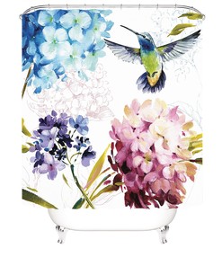 Hummingbird Nature Print Shower Curtain For Bathroom Decor