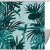 Hummingbird Palm Leaf Green Tropical Fabric Shower Curtain for Bathroom Decor