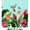 Hummingbird Palm Leaves Butterflies Floral Shower Curtain For Bathroom Decor