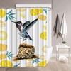Hummingbird Pineapple Quick-Drying and Washable Shower Curtain for Tropical Bathroom 