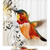 Hummingbird Playing Music Note Shower Curtain For A Musical Bathroom
