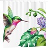 Hummingbird Printed Flowers Shower Curtain With Rust-Resistant Grommets For Your Bathroom