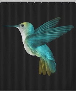 Hummingbird Printed Waterproof Shower Curtain For Bathroom Decor