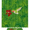 Hummingbird Red Flower Green Leaves Fabric Shower Curtain For Bathroom