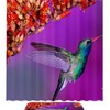 Hummingbird Red Flowers Fabric Shower Curtain Liner For Bathroom