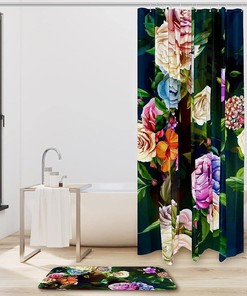 Hummingbird Rose Floral Vintage Shower Curtain Ideas Waterproof Washable