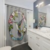 Hummingbird Shower Curtain, Stained Glass Window Design For Kids Bathroom