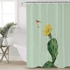 Hummingbird Succulent Yellow Flower Shower Curtain, Floral Bathroom Decor