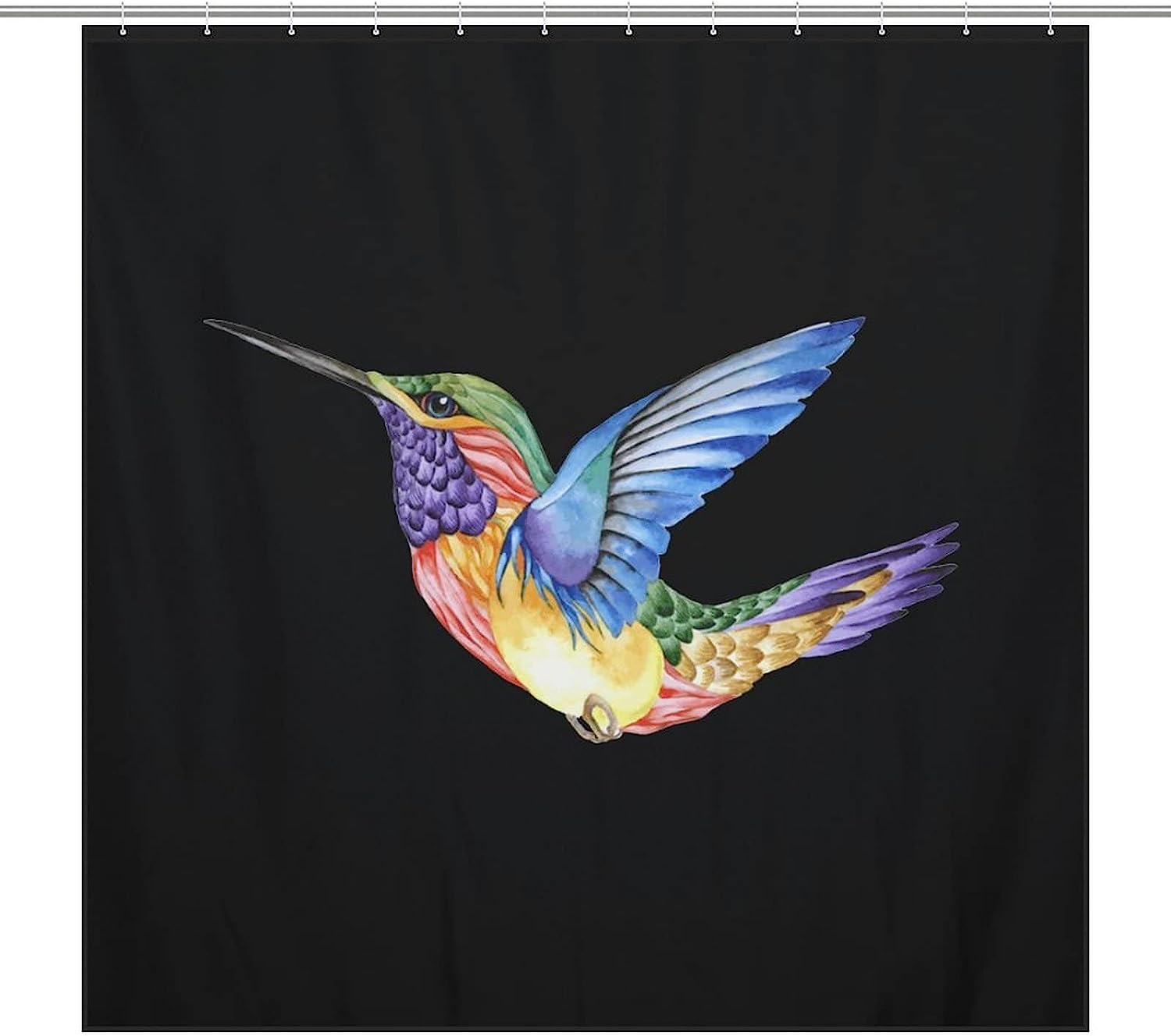 Hummingbird Tattoo Printed Fabric Shower Curtain For Home Decoration