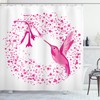 Hummingbird Tropical Art Shower Curtain For Bathroom Decor