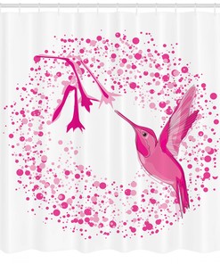 Hummingbird Tropical Art Shower Curtain For Bathroom Decor