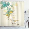 Hummingbird Tropical Floral Patterns Shower Curtain - Colorful Nature Themed Bathroom Decor