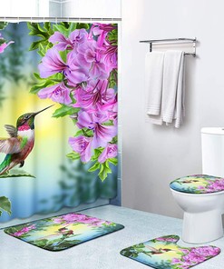 Hummingbird Unique Customized Waterproof Shower Curtain