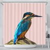 Hummingbird Vector Art Print Fabric Shower Curtain For Bathroom