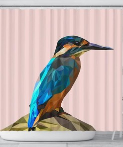Hummingbird Vector Art Print Fabric Shower Curtain For Bathroom