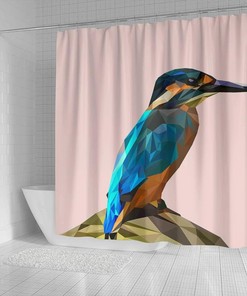 Hummingbird Vector Art Print Fabric Shower Curtain For Bathroom