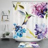 Hummingbird and Watercolor Flowers Shower Curtain for a Spring Inspired Bathroom