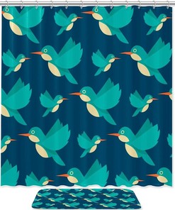 Hummingbirds Pattern Shower Curtain For A Chirpy Bathroom