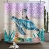 Humorous Cat Sea Turtle Shower Curtain for Witty Bathroom Decor 