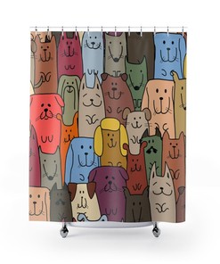 Humorous Dog Shower Curtain With Funny Gift Idea - Dog Lover Bathroom Decor