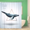 Humpback Blue Whale Vintage Animal Triangle Shower Curtain