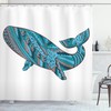 Humpback Whale & Sea Life Printed Shower Curtain for Your Bathroom 