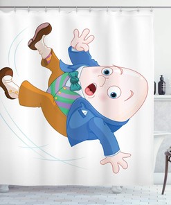 Humpty Dumpty Egg Falling Down Transformation Cartoon Shower Curtain