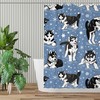 Husky Puppies and Snowflakes Shower Curtain for Winter Rustic Farmhouse Bathroom Decor Fabric