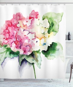 Hydrangea Flower Bouquet Print Shower Curtain For Elegant Bathroom Decor