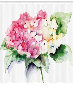 Hydrangea Flower Bouquet Print Shower Curtain For Elegant Bathroom Decor