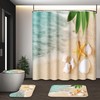 Hydrangea and Butterfly Floral Print Shower Curtain for Spring Showers