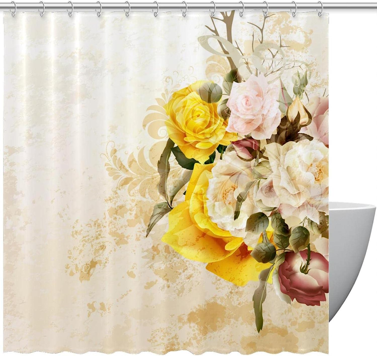 Hydrating Rose Face Wash Shower Curtain for Spa-Like Bathroom Decor