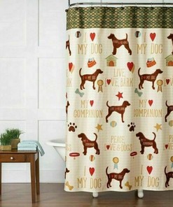 I Love My Dog Shower Curtain - A Dog'S Life Designed Fabric Shower Curtain