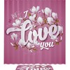 I Love You Magnolia Print Shower Curtain, Colorful Waterproof Bathroom Decor