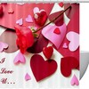 I Love You Rose Heart Shower Curtain for Romantic Bathroom Decor
