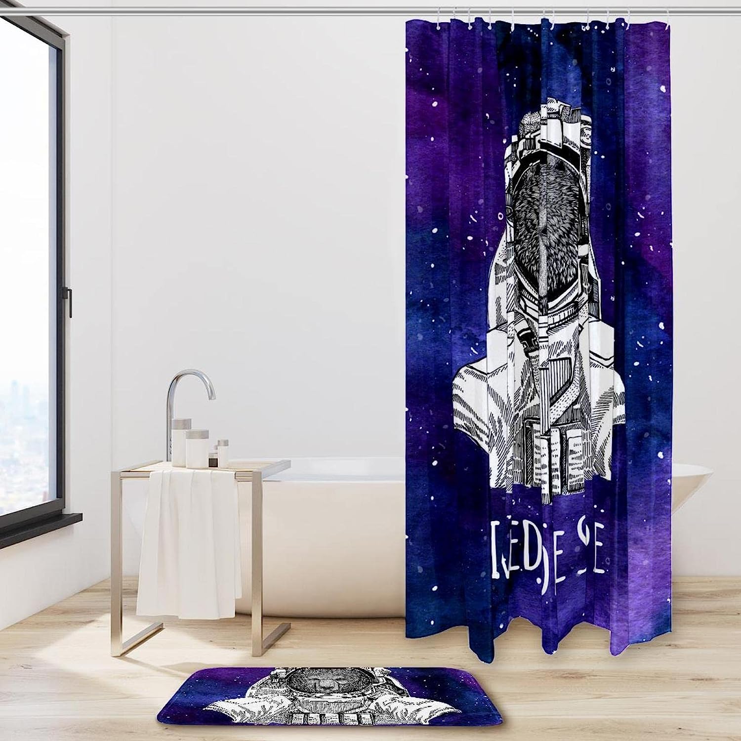 I Need More Space Bear Shower Curtain - Cute and Quirky Bathroom Decor