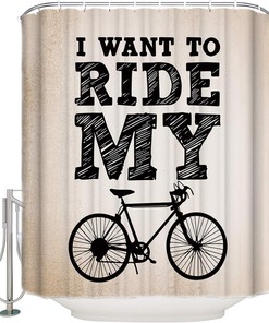 I Want to Ride My Bike Shower Curtain - Sports Lovers Bathroom Decor