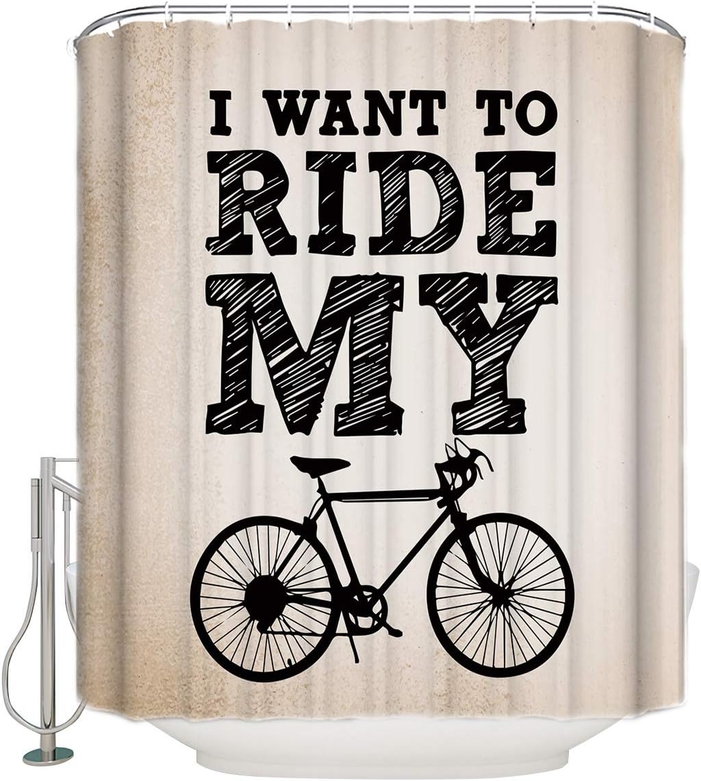 I Want to Ride My Bike Shower Curtain - Sports Lovers Bathroom Decor
