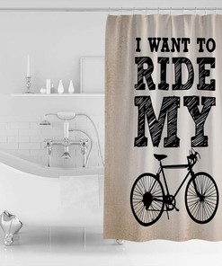 I Want to Ride My Bike Shower Curtain - Sports Lovers Bathroom Decor
