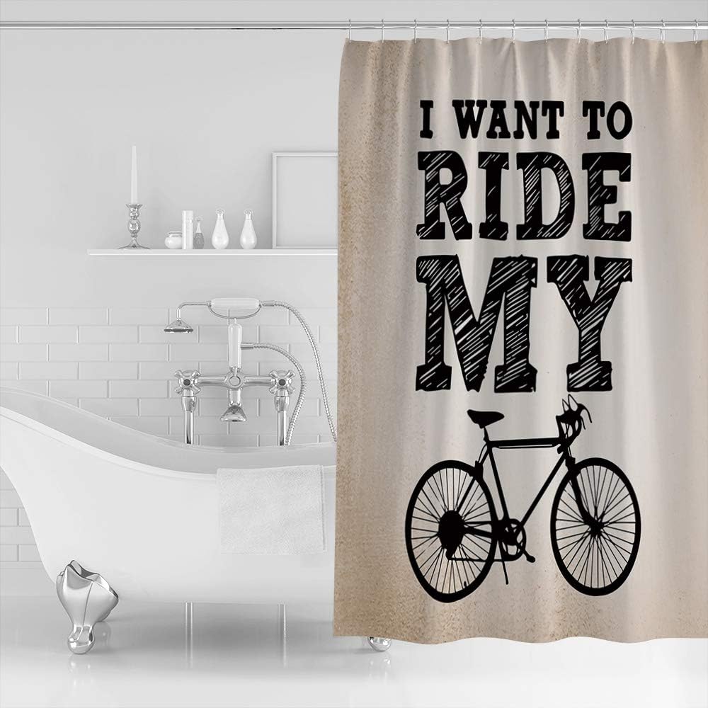 I Want to Ride My Bike Shower Curtain - Sports Lovers Bathroom Decor