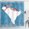 Ice Skating Polar Bear Shower Curtain With Bear Print, Perfect For Nature Lovers