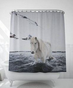 Icelandic Horse Shower Curtain - Unique Bath Accessory - Home Gifts 
