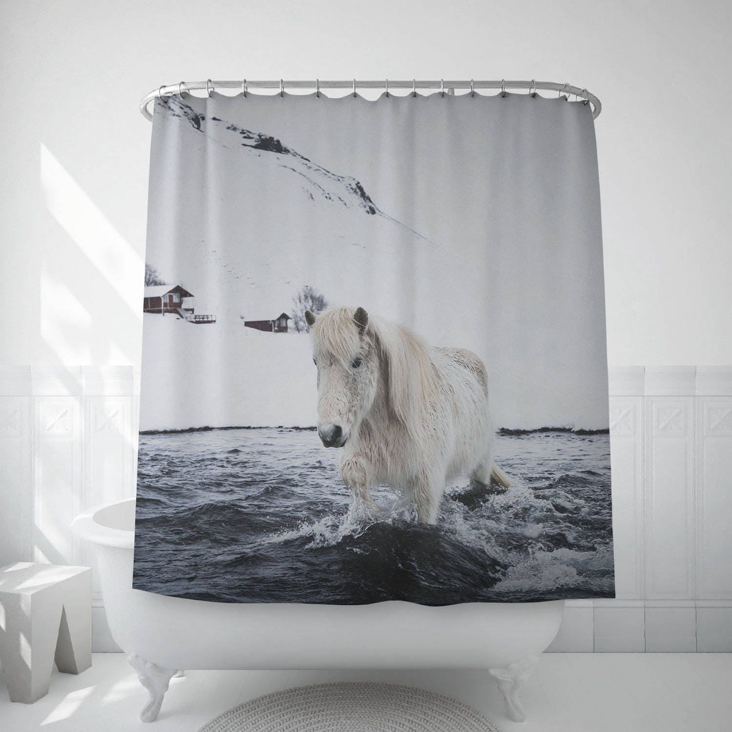 Icelandic Horse Shower Curtain - Unique Bath Accessory - Home Gifts