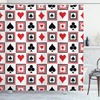 Iconic Casino Decorations Shower Curtain With Playing Cards And Geometric Ornamental Design