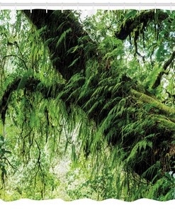 Idyllic Spring Jungle Shower Curtain for Lush Bathroom Decor